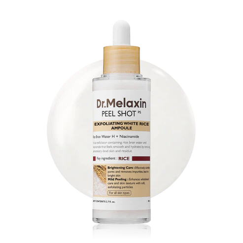 Dr. Melaxin Rice Peeling Ampoule (80ml, Korean Skincare)