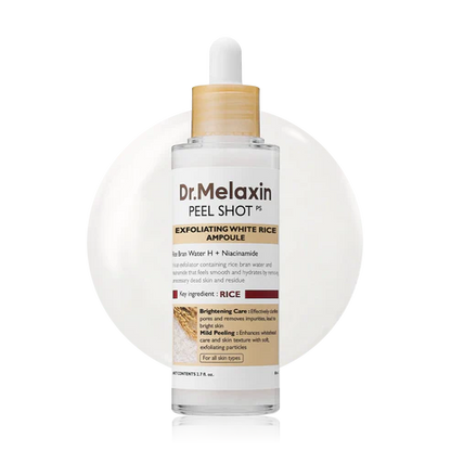 Dr. Melaxin Rice Peeling Ampoule (80ml, Korean Skincare)
